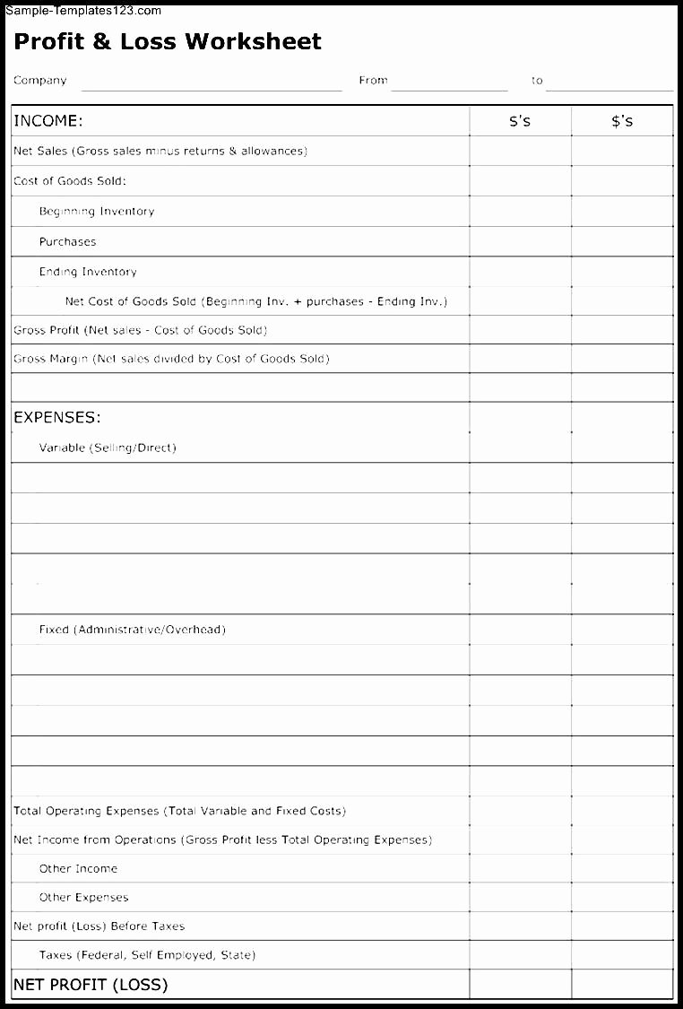 Blank Income Statement Template