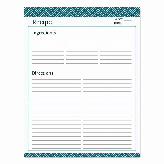 Blank Recipe Template Full Page Templates Resume