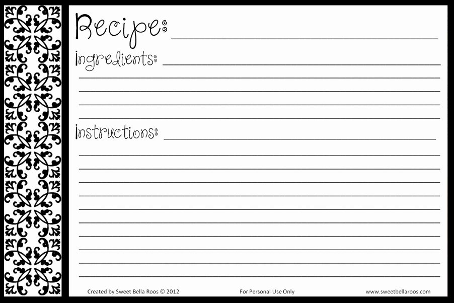 Blank Recipe Template Printable Templates Resume