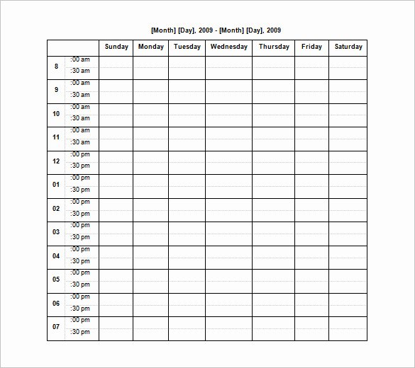 Blank Schedule Template – 21 Free Word Excel Pdf format