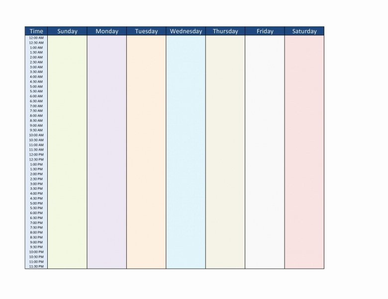 Blank Seven Day Calendar Free Calendar Template