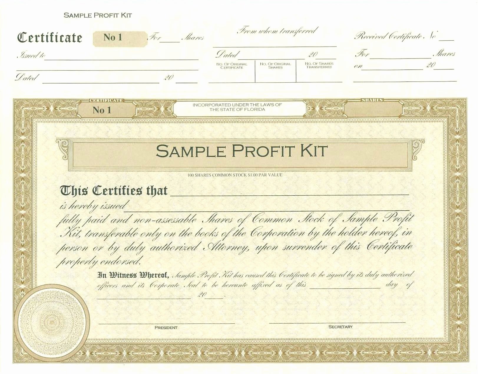 Blank Stock Certificate Template Portablegasgrillweber