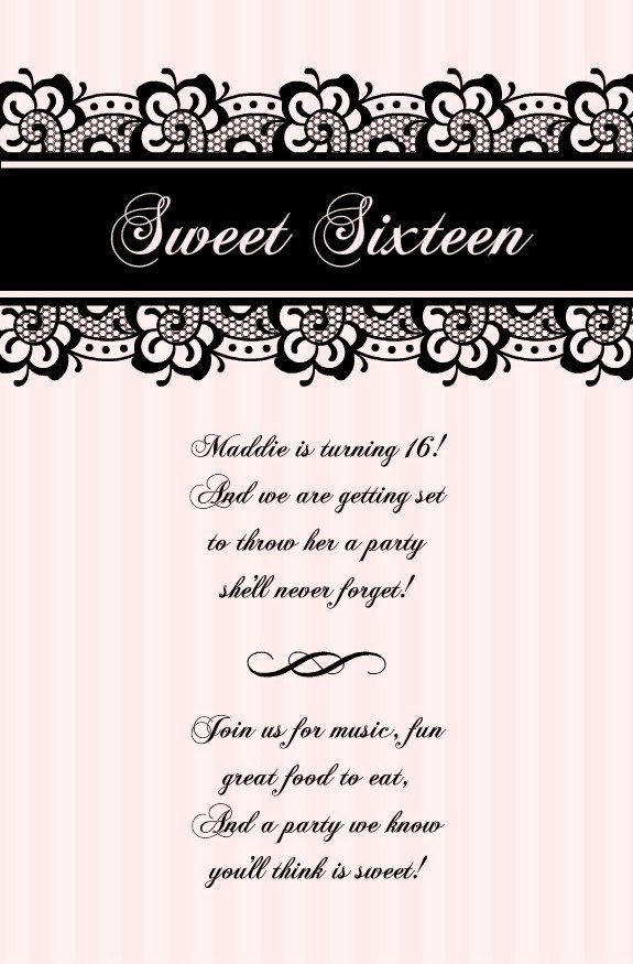 blank sweet 16 invitation templates 755