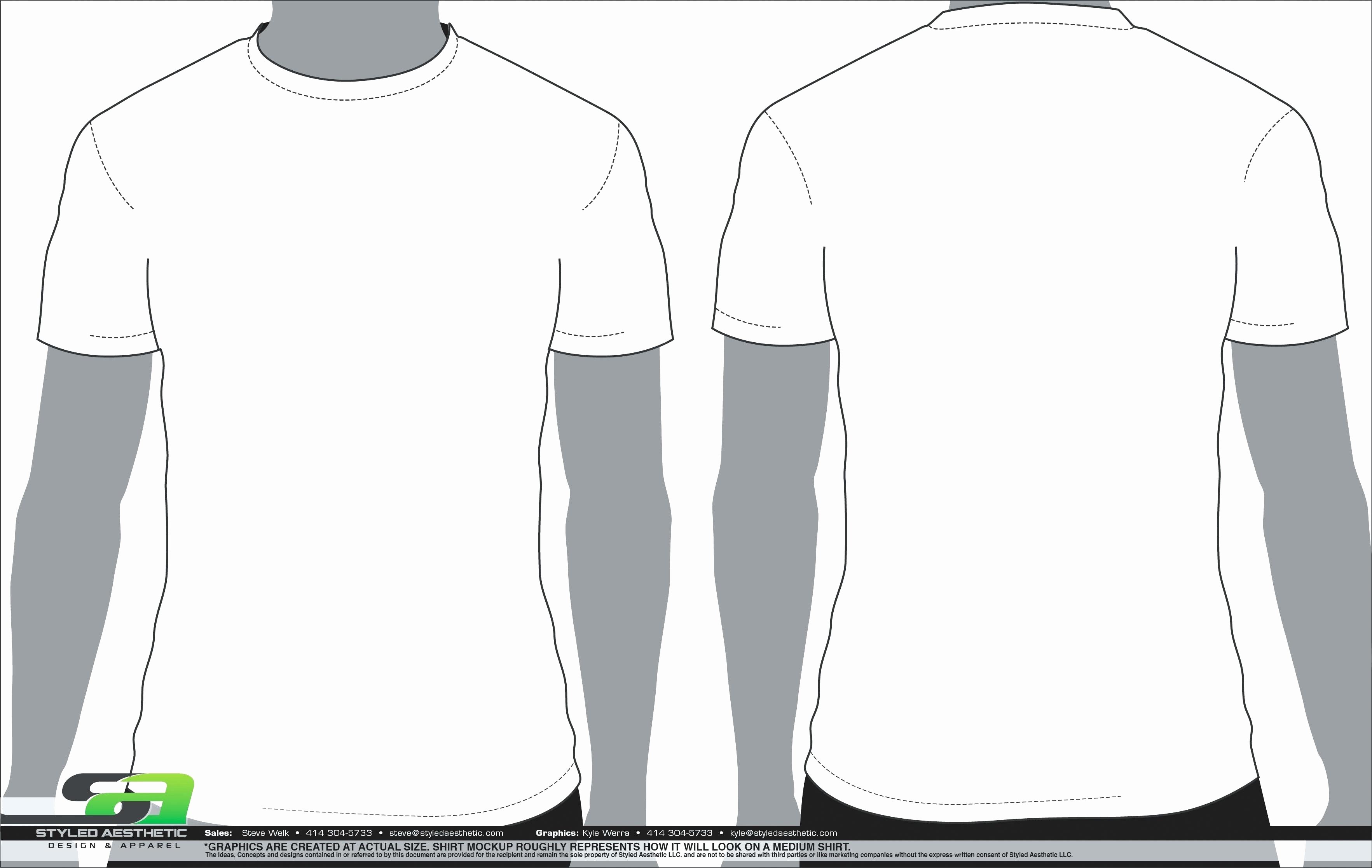Blank T Shirt Template Front and Back