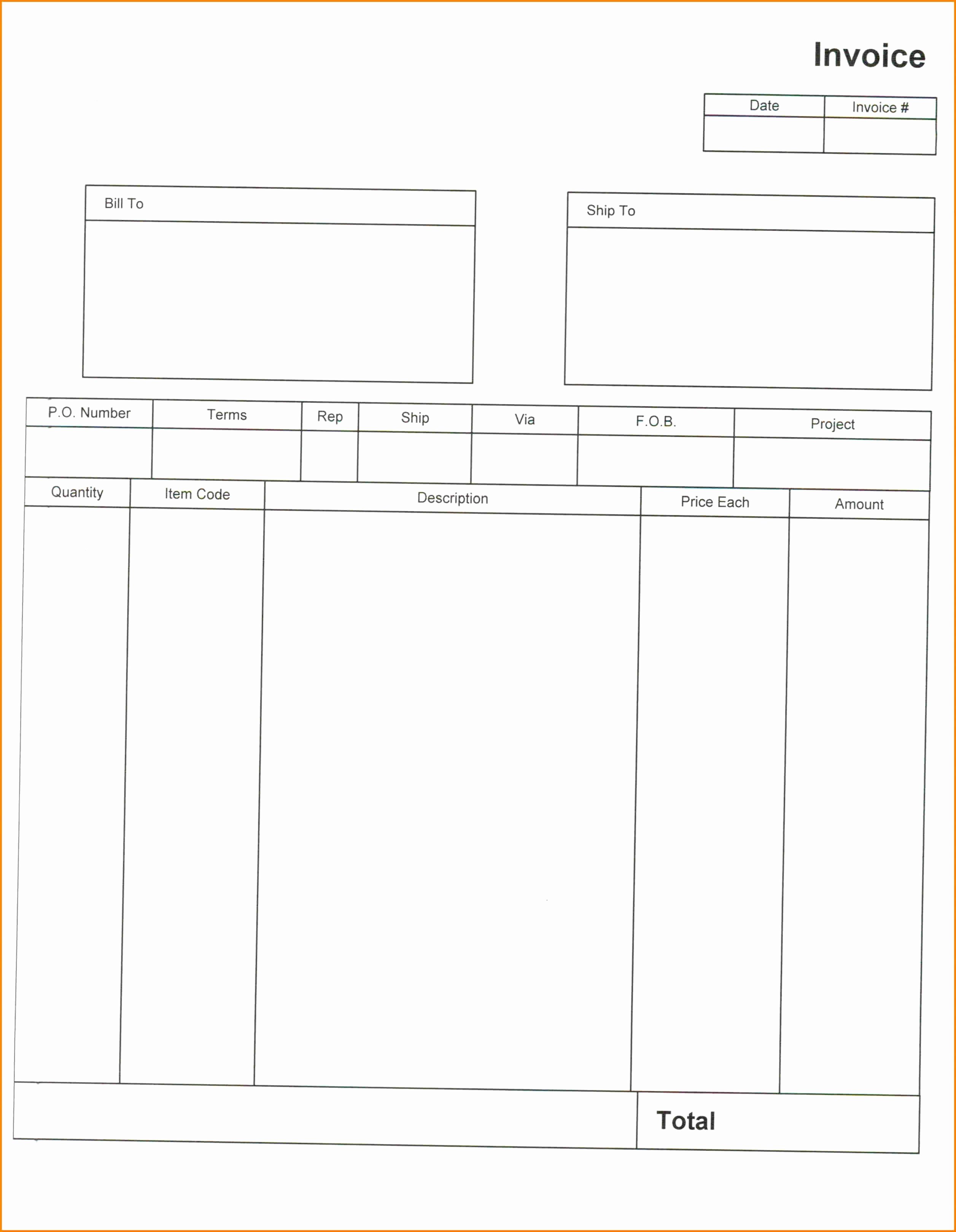 Blank Tshirt Template Pdf Awesome Invoice format Word