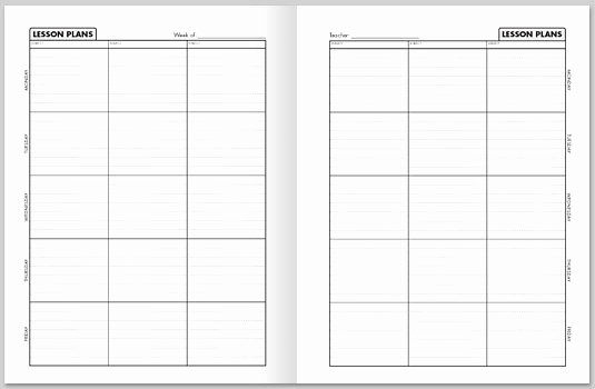 Blank Weekly Lesson Plan Template