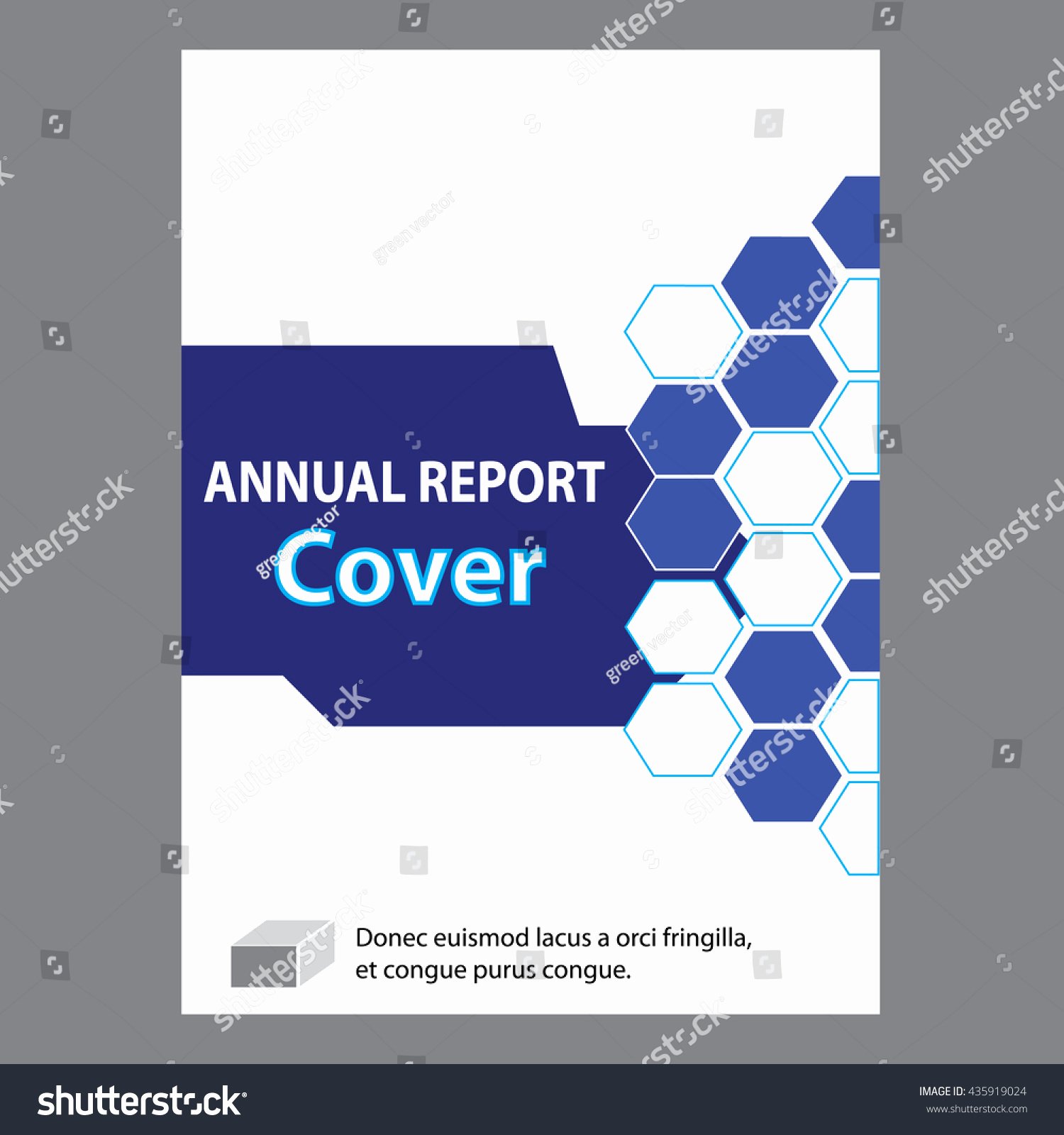 Blue Annual Report Title Page Sample Stock Vector