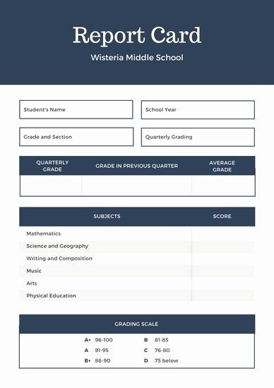 Blue College Report Card Templates by Canva