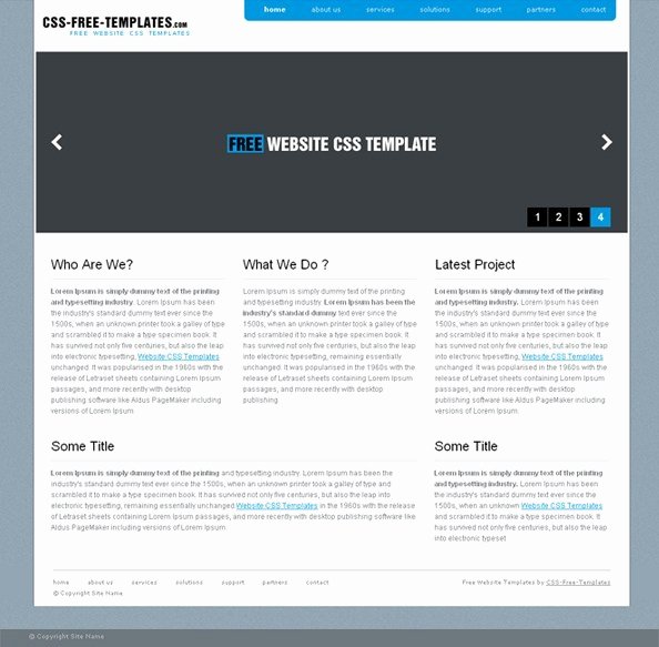 Blue Website Css Template In Simple Style Website Css