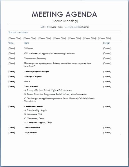 Board Meeting Agenda Template Non Profit Outline Accurate Efficient Also with Medium Image