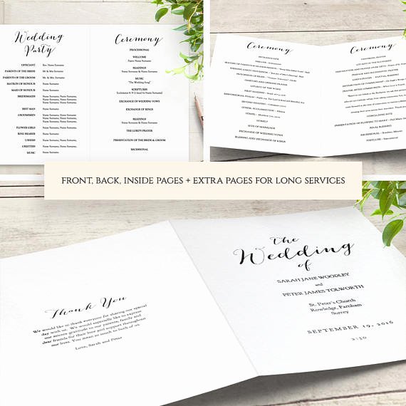 booklet wedding program template church