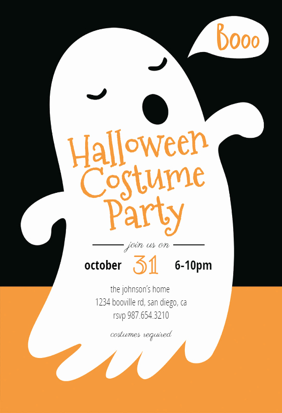 Boos Free Halloween Party Invitation Template