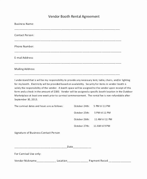 Booth Rental Agreement Template