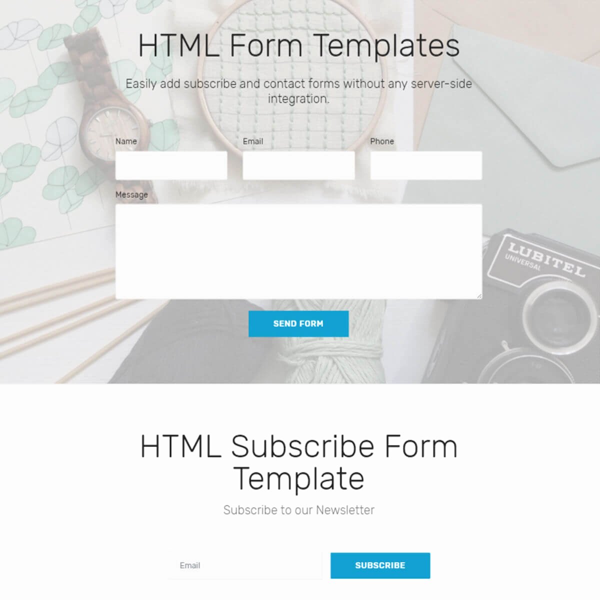Bootstrap Contact form Template Image Collections