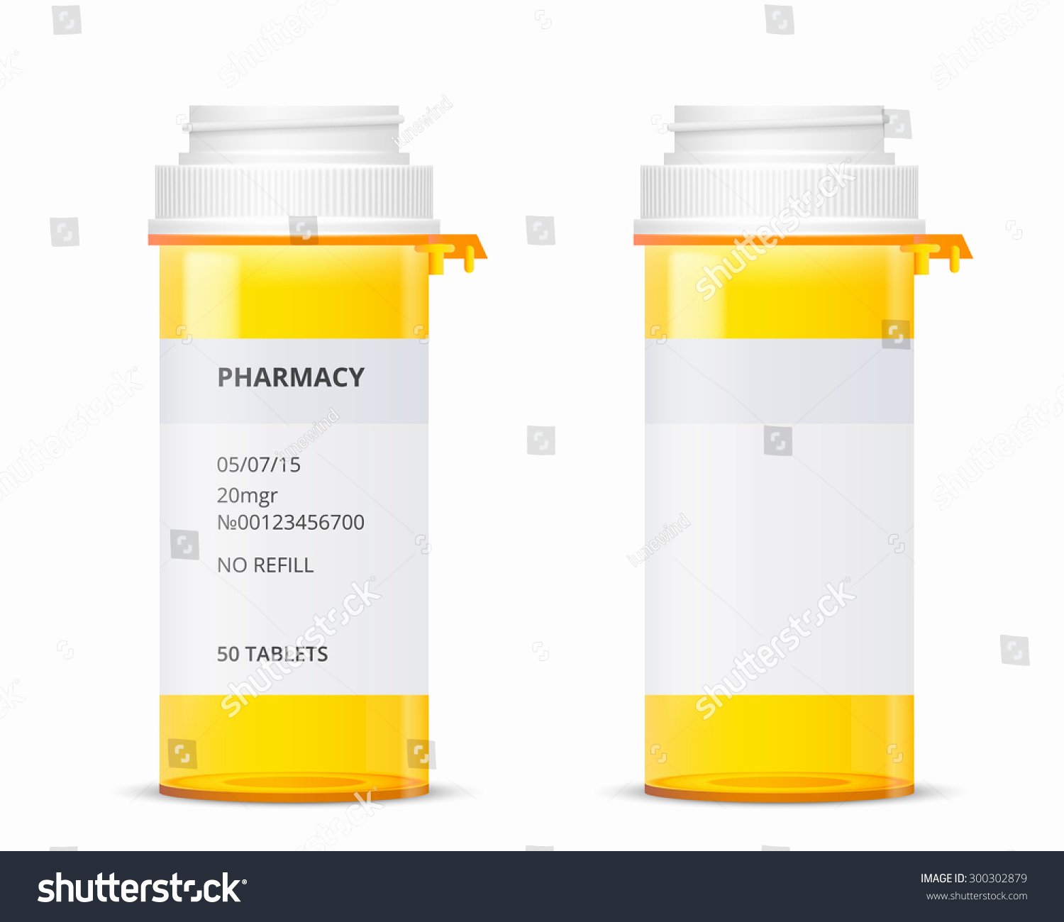 bottle prescription pill labels template vector