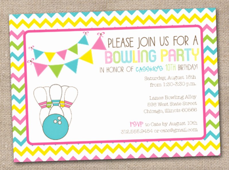 bowling birthday party invitation free printable