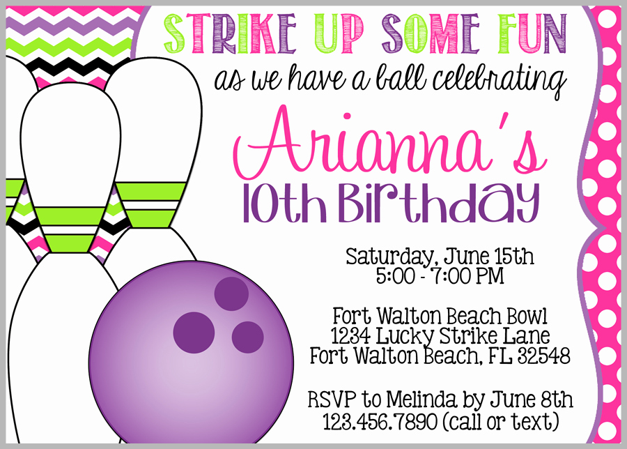 Bowling Party Invitations Free Download Newest