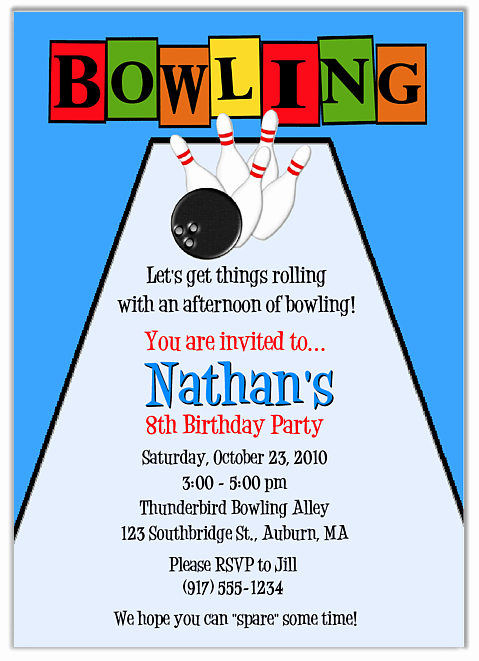 Bowling Party Invitations Templates Free Cliparts