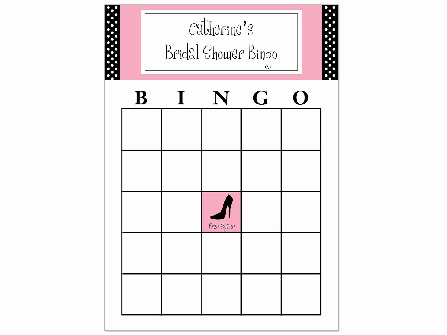 Bridal Shower Bingo Blank Cards Free