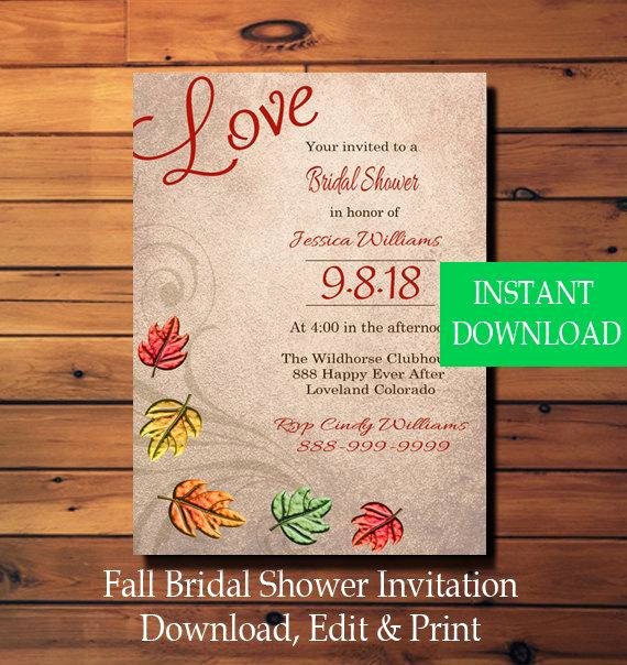 bridal shower invitation instant template 3