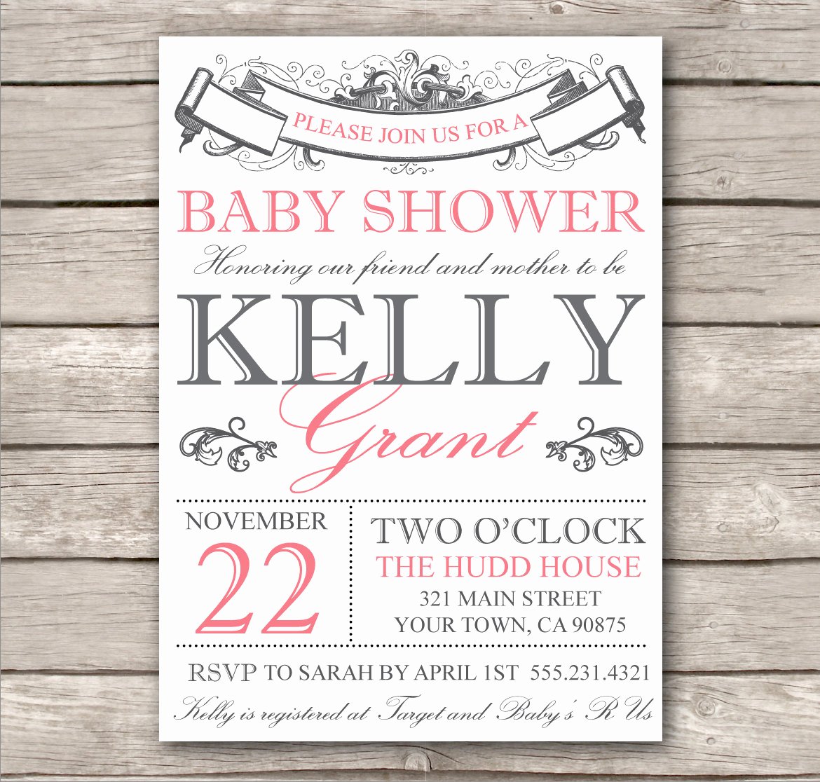 Bridal Shower Invitation or Baby Shower Invitation by
