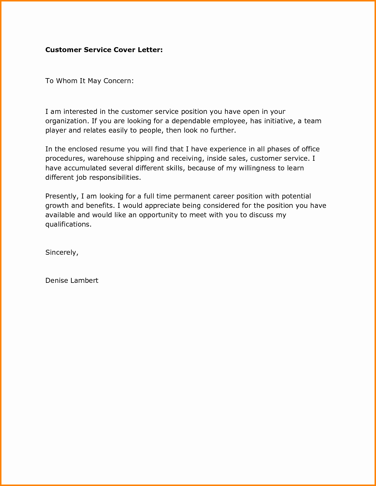 Brief Covering Letter Example Cover Letter Samples