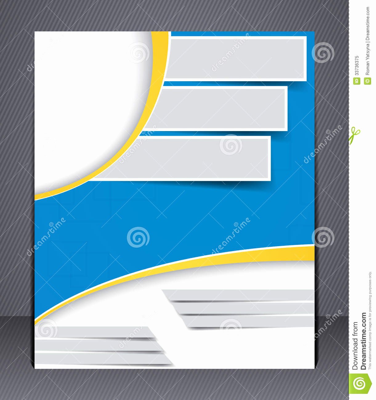 Brochure Design In Blue and Yellow Colors Stock Vector