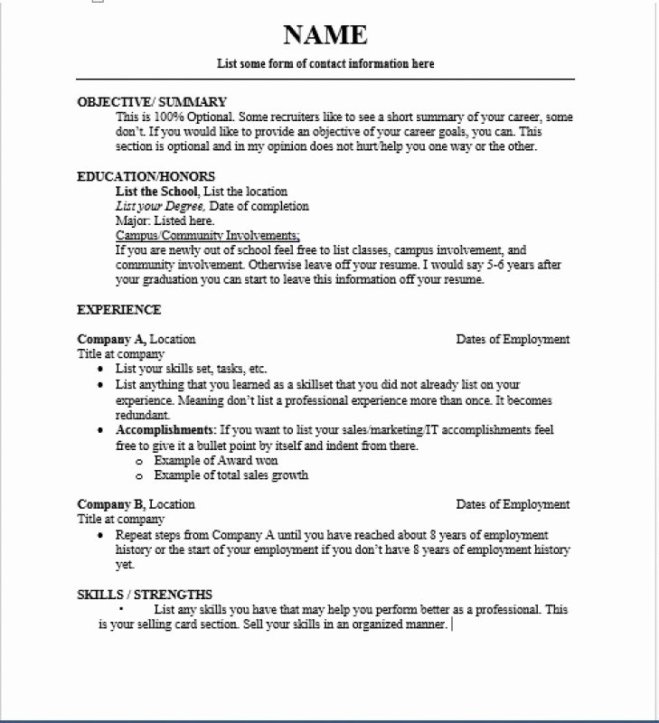Bullet Points for Resumes  Latter Example Template