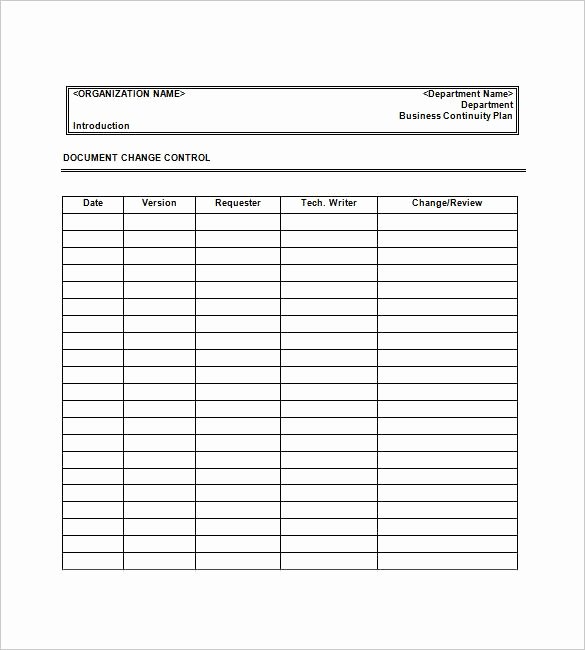 Business Continuity Plan Template Doc New Business