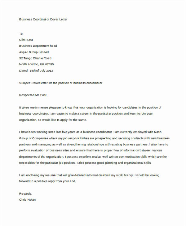 Business Cover Letter 10 Free Word Pdf format Download