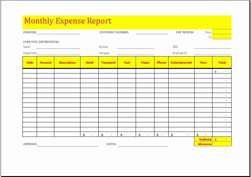 Business Expense Report and Expense Tracking Sheet