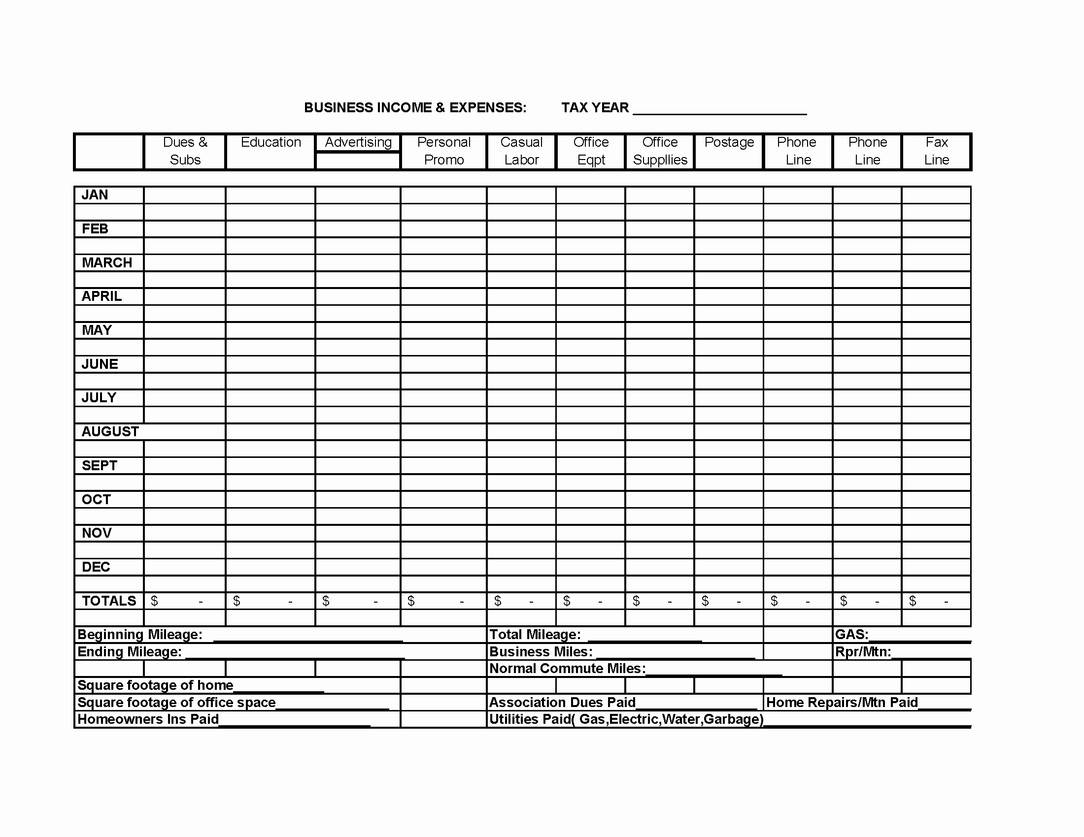Business In E Expense Spreadsheet Template