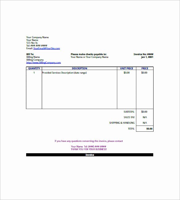 Business Invoice Template – 6 Free Sample Example