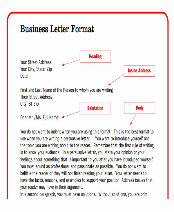 Business Letter format – Download Samples Of Business