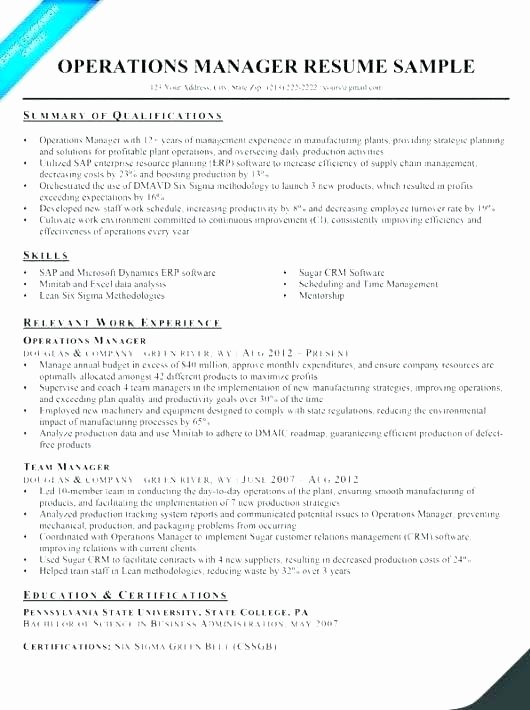 Business Operations Manager Resume – Foodandme