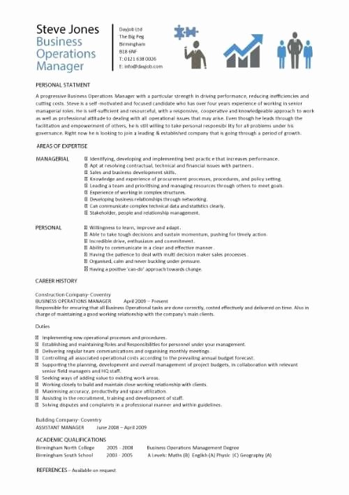 Business Operations Manager Resume Template Purchase