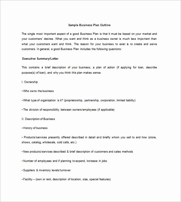 Business Plan Outline Template 22 Free Sample Example