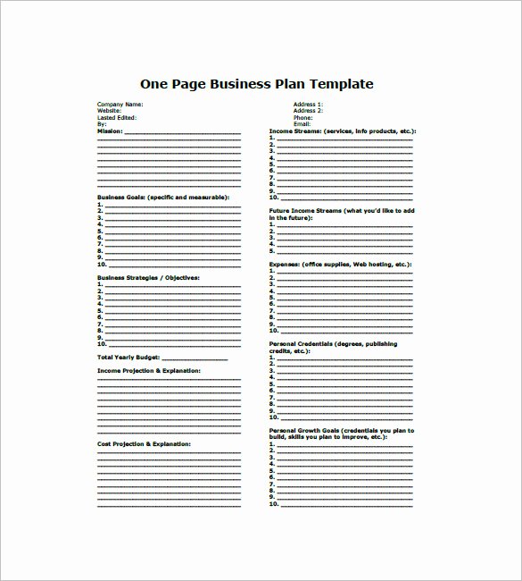 Business Plan Template – 110 Free Word Excel Pdf format