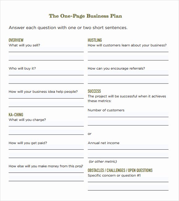 Business Plan Templates Free Word