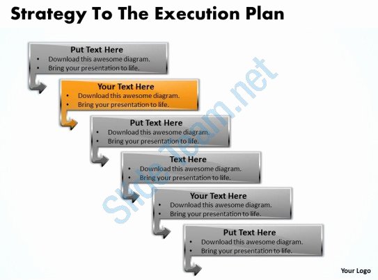 business powerpoint templates strategy to the execution plan sales ppt slides 6 stages