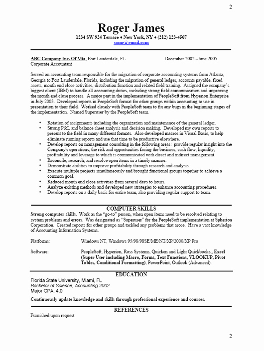 business resume sample