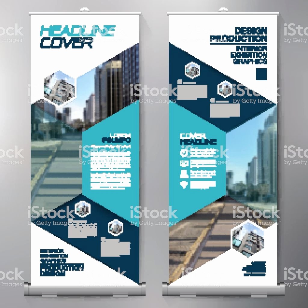 Business Roll Up Standee Design Banner Template Stock