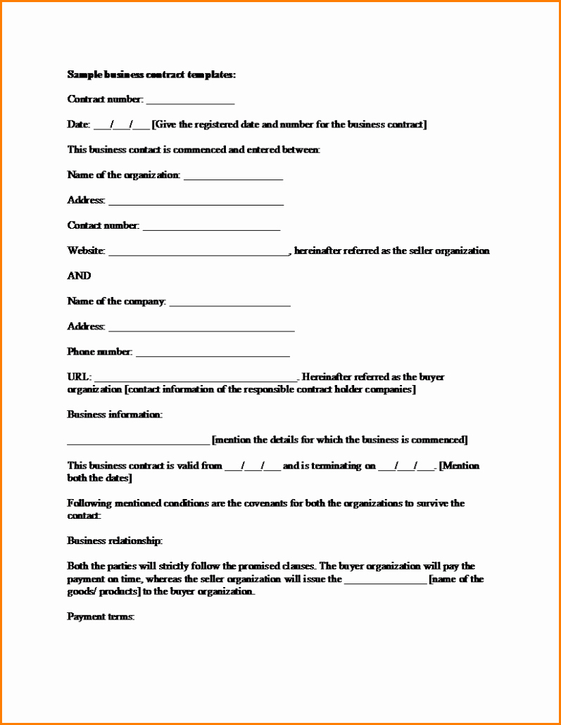 Business Sale Contract Template Mughals