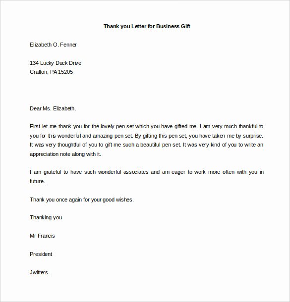 business thank you template letters