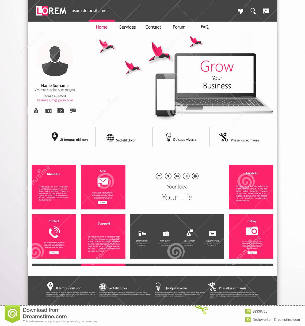 Business Website Template Home Page Design Clean and
