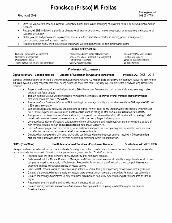 Call Center Representative Resume