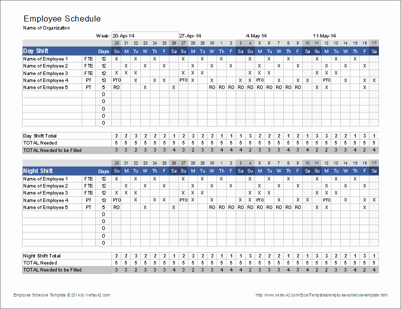 Call Schedule Template Excel