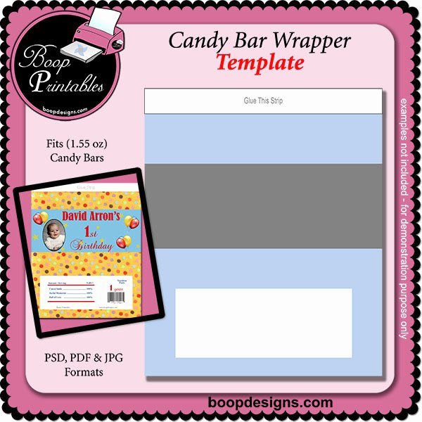 Candy Bar Wrapper 1 55 Oz Template by Boop Printable