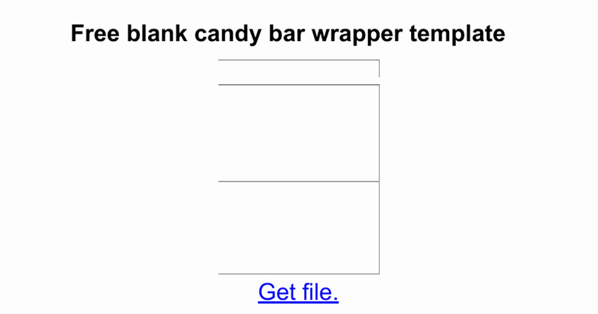 Candy Bar Wrapper Template for Word