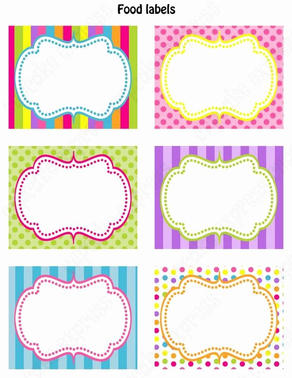 Candy Shoppe Birthday Party Printable Food Labels Pink Green